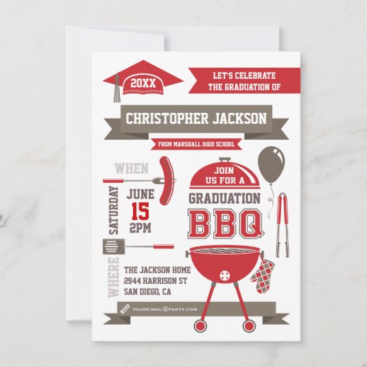 Modern Gradation BBQ Invitation Kaart (Voorkant)