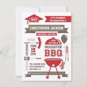 Modern Gradation BBQ Invitation Kaart