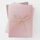 Modern Gradient Dusty Blush Mauve Effen Roze 3Set Inpakpapier Vel (In situ)