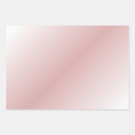 Modern Gradient Dusty Blush Mauve Effen Roze 3Set Inpakpapier Vel (Voorkant)