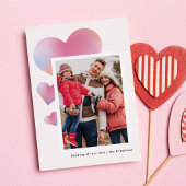 Modern Gradient Hearts Valentijnsdag Foto Feestdagenkaart