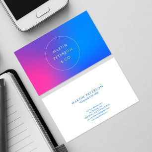 Modern Gradient Pink Blue futuristische eenvoud Visitekaartje