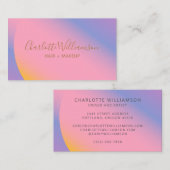 Modern Gradient Pink Paarse Beauty Branding Uniek Visitekaartje (Voorkant / Achterkant)