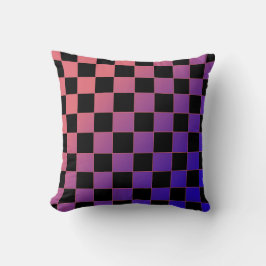Modern Gradient Purple Pink Checkerboard Kussen