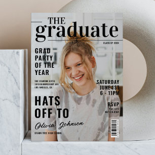 Modern Graduate Magazine Foto Afstudeerfeest Kaart