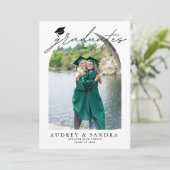 Modern Graduates Dubbel Afstuderen Aankondiging (Staand voorkant)