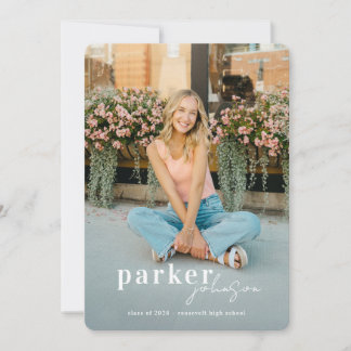 Modern Graduation Announcement Photo Card Kaart