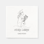 Modern Graduation Black & white line art graduate  Servet (Voorkant)