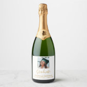 Modern Graduation Party 2024 foto goud Sparkling Wijnetiket (Voorkant)