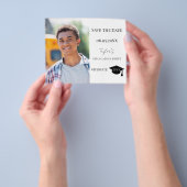 Modern Graduation Party guy budget Save the Date Flyer (Hand)