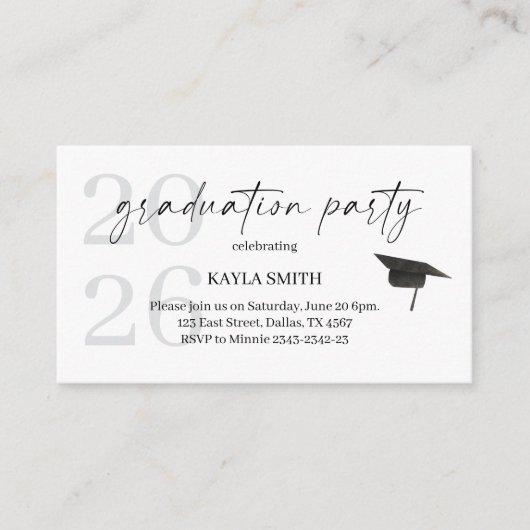 Modern Graduation Party Invitation Insert (Devant)
