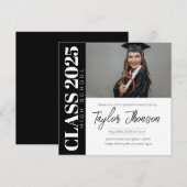 Modern Graduation Party Invitation With photo (Devant / Derrière)