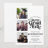 Modern Graduation Party Invitation with Photos (Devant / Derrière)