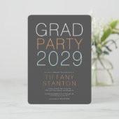 Modern Graduation Party Kaart (Staand voorkant)