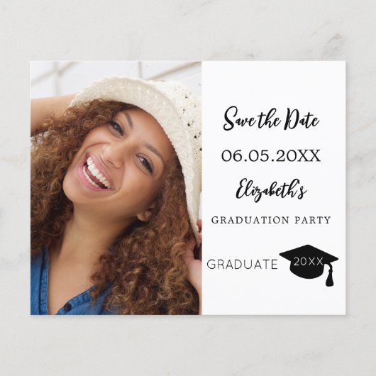 Modern Graduation Party Save the Date kaart (Voorkant)