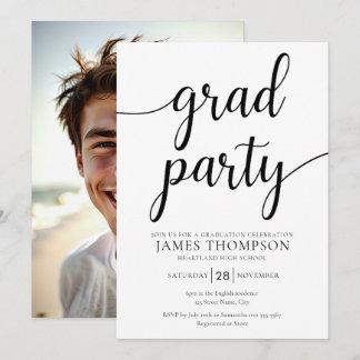 Modern Graduation Party Uitnodiging - Afstudeerder