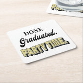 Modern Graduation Party Vierkante Kartonnen Onderzetter (Schuin)