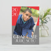 Modern Graduation Typography 2026 Photo Kaart (Staand voorkant)