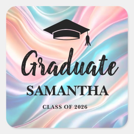 Modern Graduation Vierkante Sticker (Voorkant)