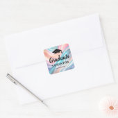 Modern Graduation Vierkante Sticker (Envelop)