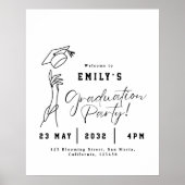 Modern Graduation Welcome Poster Minimal Line Art (Devant)
