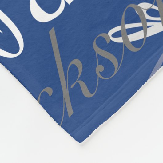 Modern Graffiti Blue Long Names Pattern Fleece Deken (Hoek)