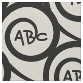 Modern Graffiti Monogram Spiral Patroon Stof (Close Up)