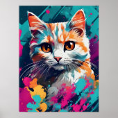 Modern Graffiti Style Cat Poster (Voorkant)
