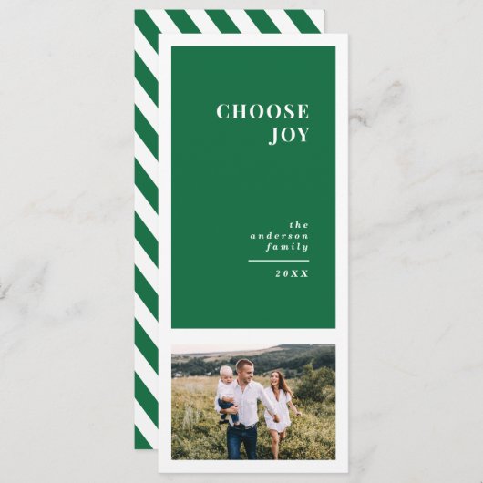 Modern, grafisch minimaal kerst multi foto aankondiging (Voorkant / Achterkant)