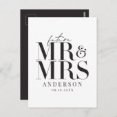 Modern, grafisch, typografie sparen de datum briefkaart (Voorkant / Achterkant)