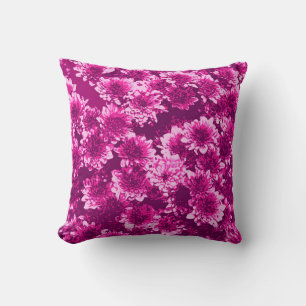 Modern Graphic Dahlia Pattern, Amethyst Paars Kussen
