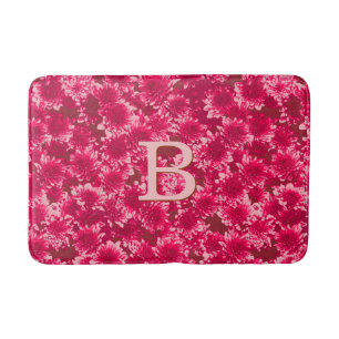 Modern Graphic Dahlia Pattern, Bourgogne en Roze Badmat