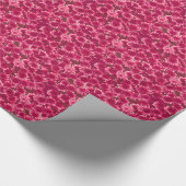 Modern Graphic Dahlia Pattern, Bourgogne en Roze Cadeaupapier (Hoek)