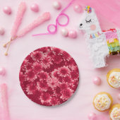 Modern Graphic Dahlia Pattern, Bourgogne en Roze Papieren Bordje (Feest)