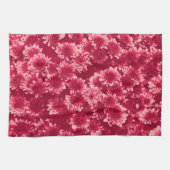 Modern Graphic Dahlia Pattern, Bourgogne en Roze Theedoek (Horizontaal)