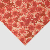Modern Graphic Dahlia Pattern, Mandarijns Oranje Tissuepapier (Detail)