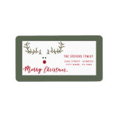 Modern grappig holly rendierscript voor kerst etiket (Voorkant)