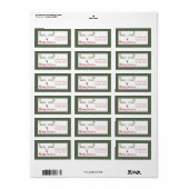 Modern grappig holly rendierscript voor kerst etiket (Full Sheet)