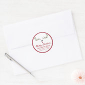 Modern grappig holly rendierscript voor kerst ronde sticker (Envelop)