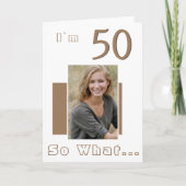 Modern Grappig Inspirerend 50ste Verjaardagsfoto Kaart (Voorkant)
