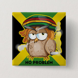 Modern Grappig Jamaica Geen Probleem Vierkante Button 5,1 Cm