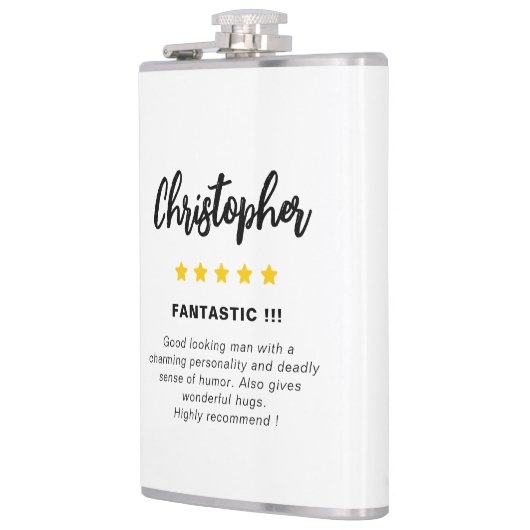 Modern grappig man cadeau heupfles (Links)