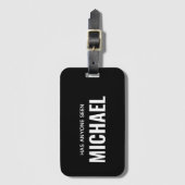 Modern Grappig Monogram Gepersonaliseerde Naam Bagagelabel (Voorkant (verticaal))