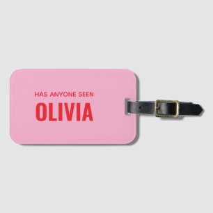 Modern Grappig Monogram Gepersonaliseerde Naam Bagagelabel