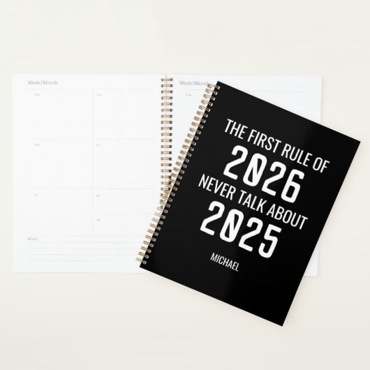 Modern Grappig Quote Zwart 2026 Planner (Display)