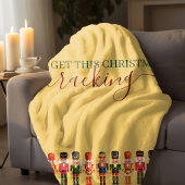 Modern Grappig Uniek Notenkraker Kerst Goud Fleece Deken