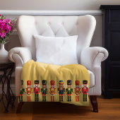 Modern Grappig Uniek Notenkraker Kerst Goud Fleece Deken