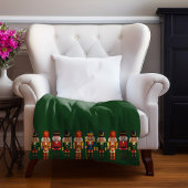 Modern Grappig Uniek Notenkraker Kerst Groen Fleece Deken