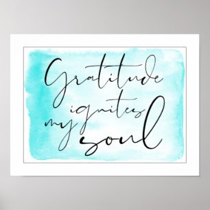 Modern Gratitude-Waterverf Blauwgroen Poster