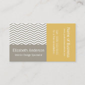 Modern Gray and White Chevron Interior Designer Visitekaartje (Voorkant)